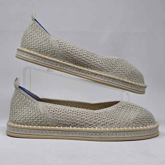 Rothy’s The Espadrille Diamond Metallic Women’s Size 11 Flats New - Picture 2 of 9